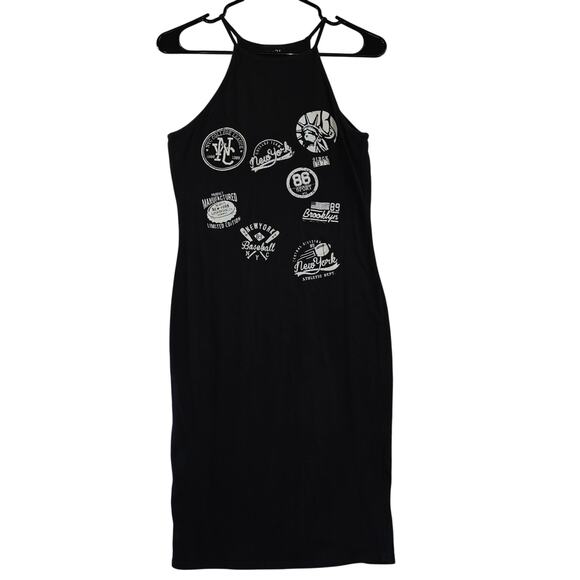 Rue 21 New York Graphic Body Con Dress Black - Picture 1 of 4